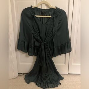Dark green mini dress
